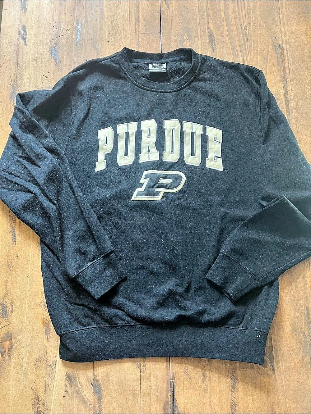 Cotton Blend Purdue Boilermakers Crewneck Sweatshirt Black Unisex- Medium